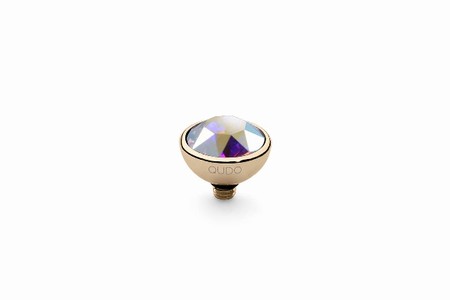 Qudo Gold Topper Bottone 10mm - Crystal Aurora Boreale